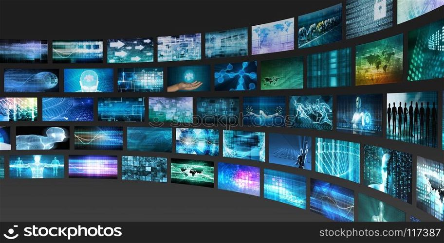 Content Marketing on a Video Wall as Digital Concept. Content Marketing