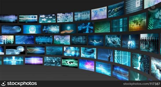 Content Marketing on a Video Wall as Digital Concept. Content Marketing