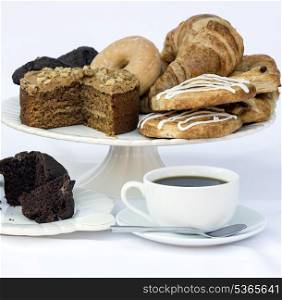 Continental breakfast pastries and cakes