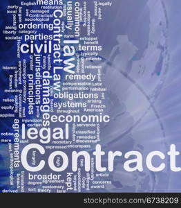 Contract background concept. Background concept wordcloud illustration of contract international