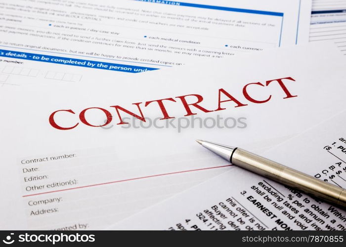 contract form, business concept and legal system