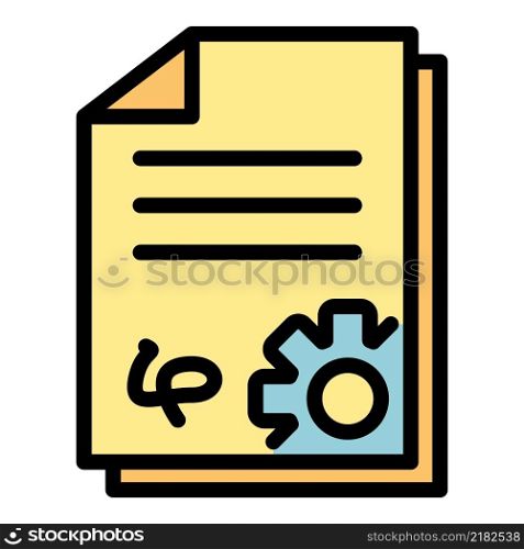 Contract with the support icon. Outline contract with the support vector icon color flat isolated. Contract with the support icon color outline vector