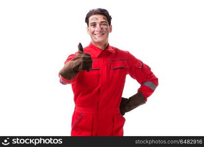 Contractor employee isolated on white background