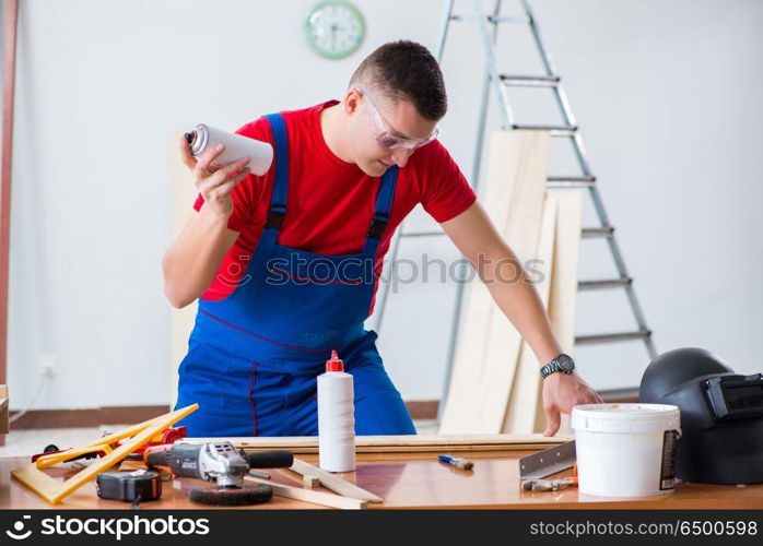 Contractor working in the workshop