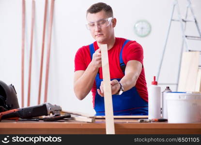 Contractor working in the workshop