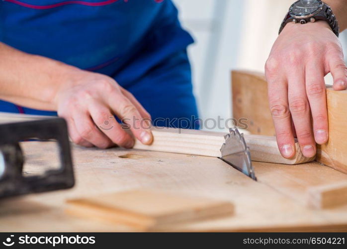 Contractor working in the workshop