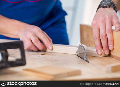 Contractor working in the workshop