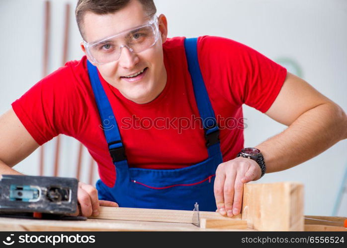 Contractor working in the workshop