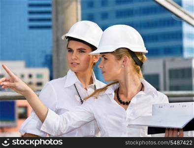 contractors in a front of building site