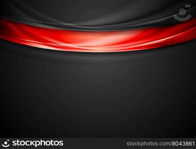 Contrast red black smooth wavy background