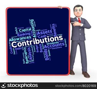 Contributions Word Showing Wordcloud Donate And Volunteers