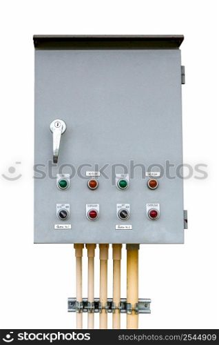 control box on isolated white with clipping path.