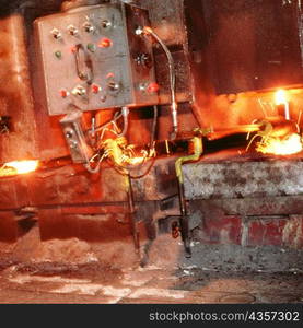 Control panel in a steel plant