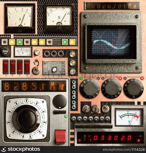 Control panel of a vintage research device