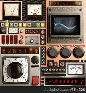 Control panel of a vintage research device