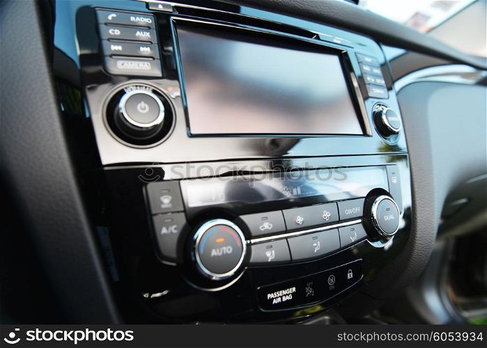 control panel of audio player and other devices of car