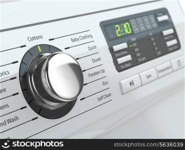 Control panel of washing machine. Three-dimensional image.