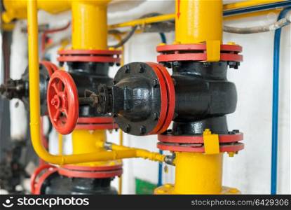 Control valve gas boiler room.