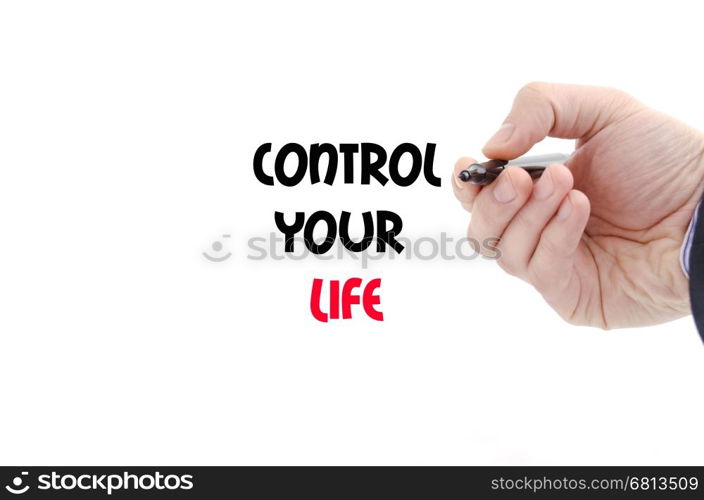 Control your life text concept isolated over white background