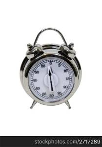 Convenient silver belled timer alarm for counting down time - path included