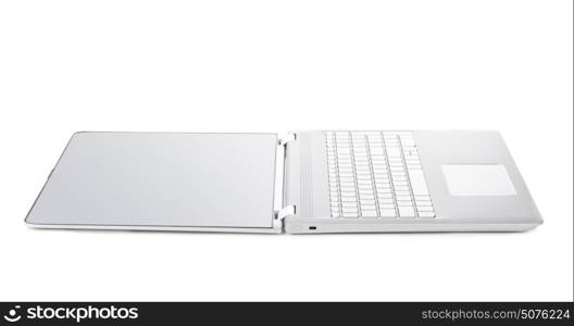 Convertible laptop computer. Convertible laptop computer with blank screen isolated on white background