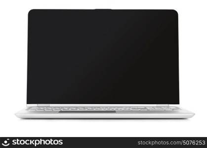 Convertible laptop computer. Convertible laptop computer with blank screen isolated on white background