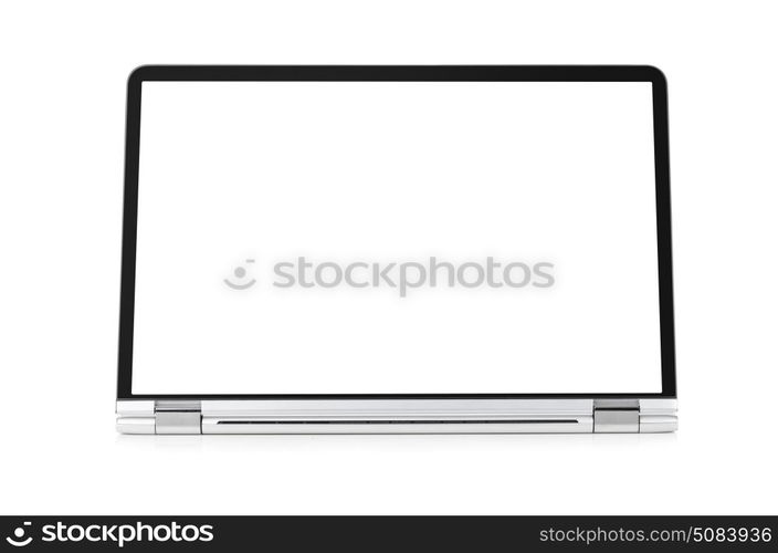 Convertible laptop computer. Convertible laptop computer with blank screen isolated on white background