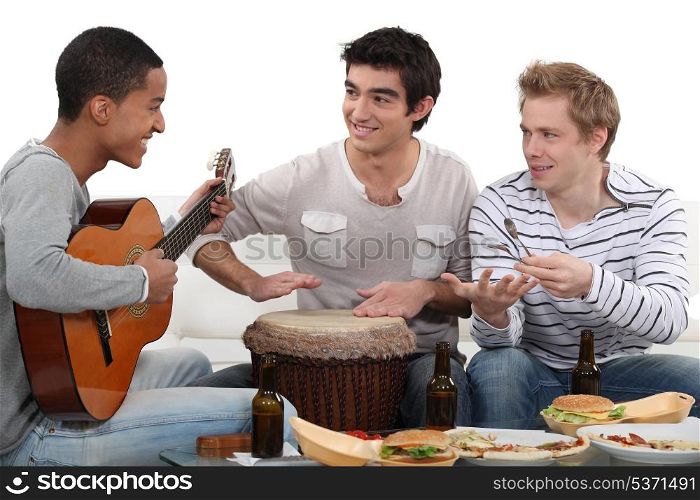 Convivial meal with music