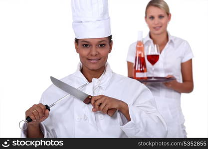 Cook and waitress