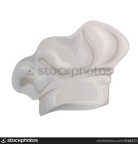 Cook hat white icon on background. Hat chef uniform, headdress for the cook.. Cook hat white icon on background.