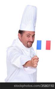 Cook holding French flag
