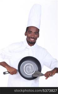 Cook holding pan
