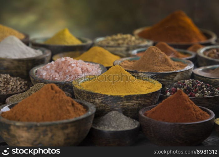 Cookbook and various spices background