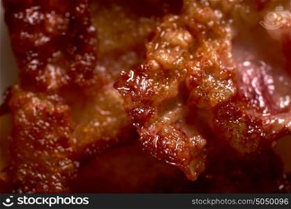 cooked bacon closeup macro texture detail close-up