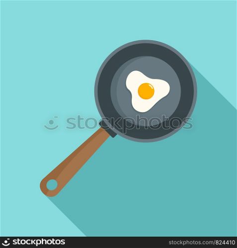 Cooked egg icon. Flat illustration of cooked egg vector icon for web design. Cooked egg icon, flat style