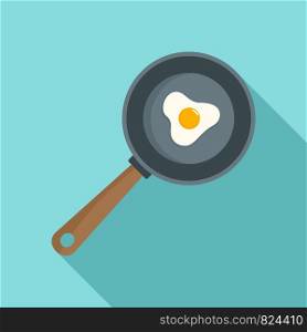 Cooked egg icon. Flat illustration of cooked egg vector icon for web design. Cooked egg icon, flat style