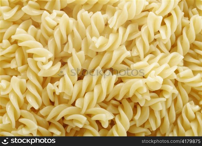 Cooked pasta fusilli aka twisted pasta