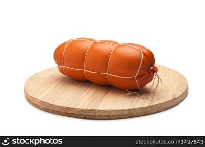 Cooked sausage isolated on the white background