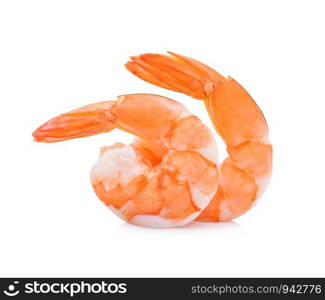 Cooked shrimps isolated on white background.