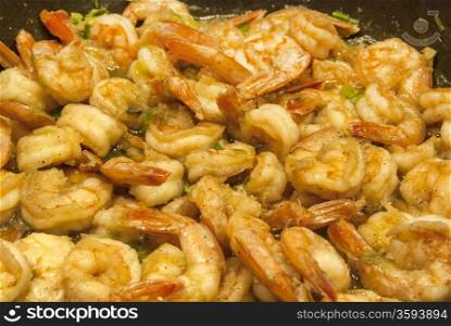 Cooked steamed shrimps