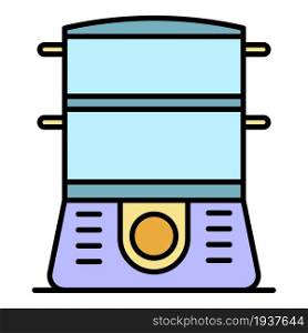 Cooker icon. Outline cooker vector icon color flat isolated. Cooker icon color outline vector