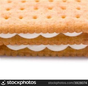 Cookie Ice Cream Sandwich Isolated On White
