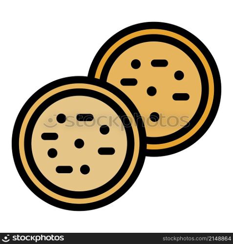 Cookie molds cake icon. Outline Cookie molds cake vector icon color flat isolated. Cookie molds cake icon color outline vector