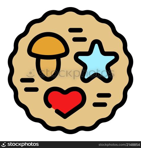 Cookie molds icon. Outline Cookie molds vector icon color flat isolated. Cookie molds icon color outline vector