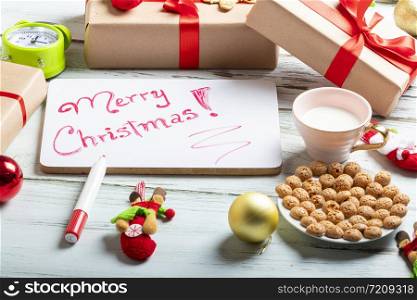 Cookies and milk for Santa Claus