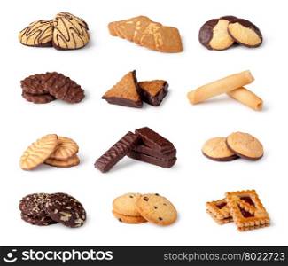 Cookies collection on a white background. Cookies collection