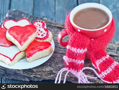 cookies with cocoa drink on the table