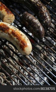 Cooking a Meat on a Barbecue outside in the garden