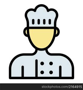 Cooking chef icon. Outline cooking chef vector icon color flat isolated. Cooking chef icon color outline vector