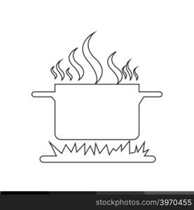 Cooking On Fire Icon Illustration design